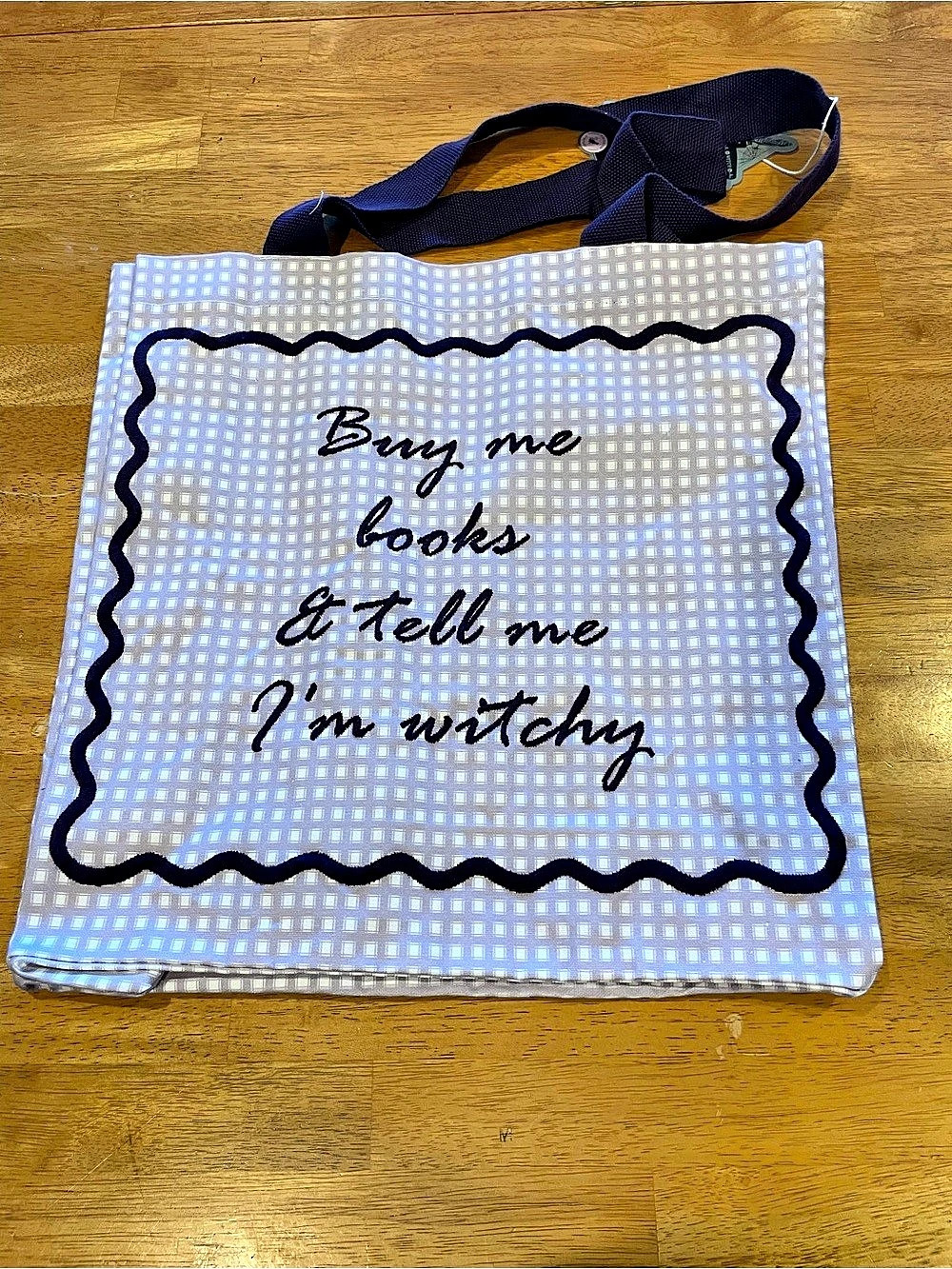 The Haunted Book Club Tote Bag Purple & White NWT